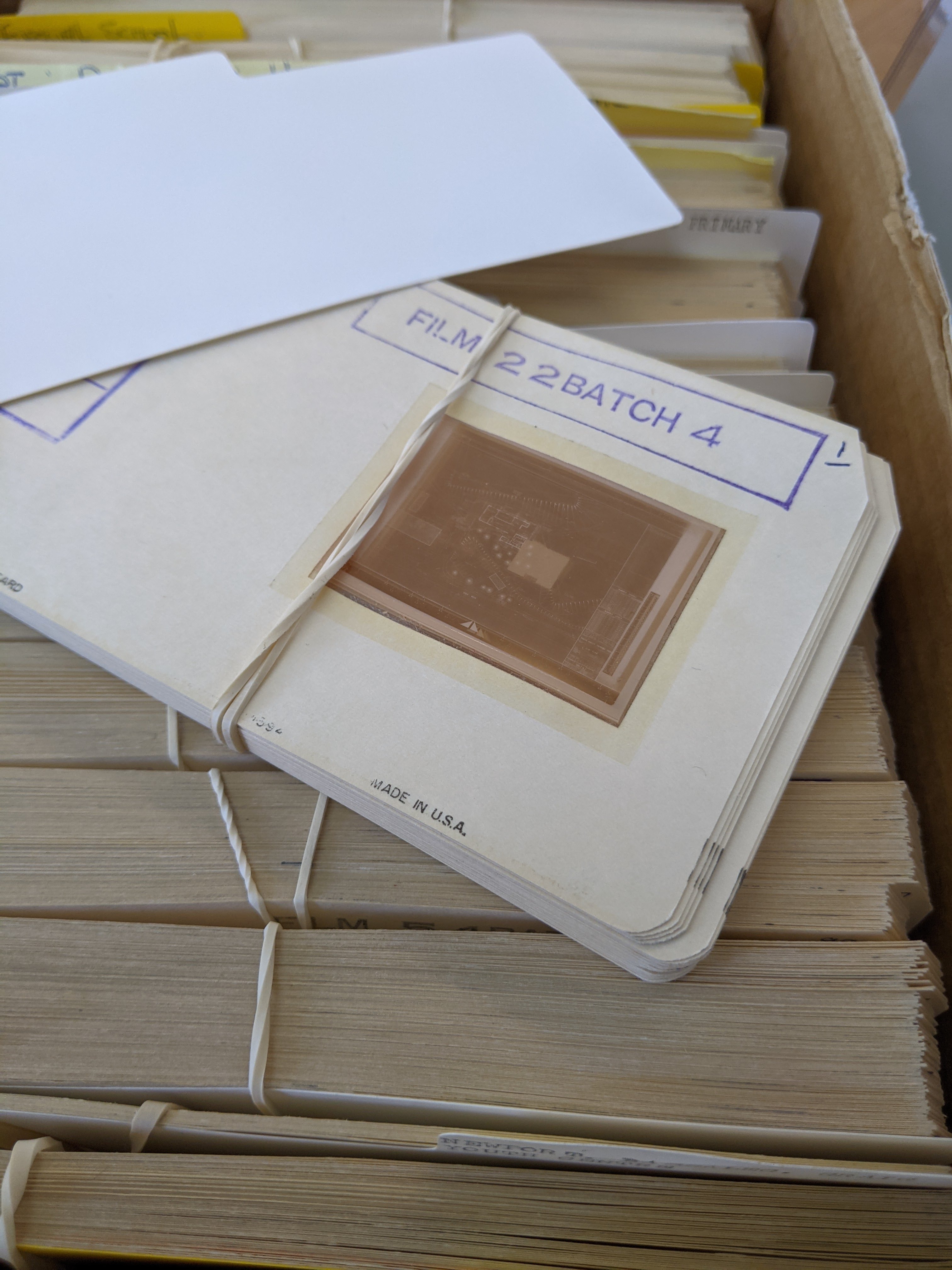 Aperture cards used to store engineering drawings